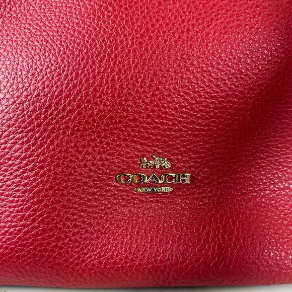 Coach C2818 Red Apple Pebbled Leather Shoulder Val Duffle Crossbody Hand Bag NWT - Picture 9 of 14